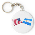 US & Argentina Flags Key Chain