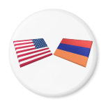 US & Armenia Flags Refrigerator Magnets