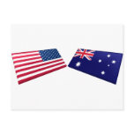 US &amp; Australia Flags Post Card