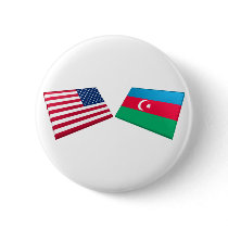 US & Azerbaijan Flags Pinback Buttons