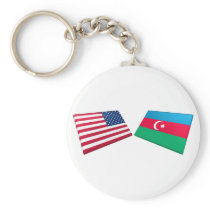 US & Azerbaijan Flags Keychains