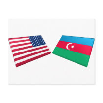 US & Azerbaijan Flags Postcard
