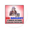 US BAILOUT Sticker by burntright US BAILOUT Sticker
