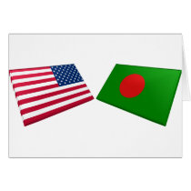 US & Bangladesh Flags Cards