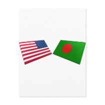 US & Bangladesh Flags Postcard