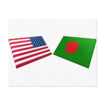 US & Bangladesh Flags Postcards