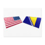 US & Bosnia and Herzegovina Flags Post Cards