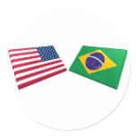 US & Brazil Flags stickers