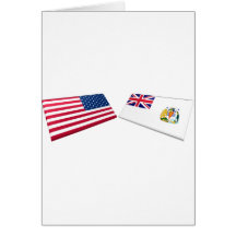 US & British Antarctic Territory Flags Cards