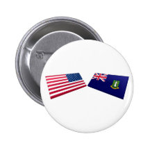 US & British Virgin Islands Flags Buttons