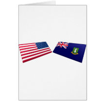 US & British Virgin Islands Flags Cards
