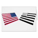US & Brittany Flags Greeting Card