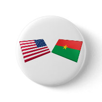 US & Burkina Faso Flags Buttons