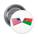 US & Burkina Faso Flags buttons