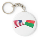 US & Burkina Faso Flags keychains