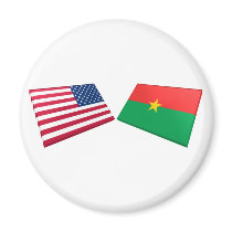 US & Burkina Faso Flags Refrigerator Magnets