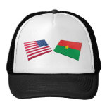 US & Burkina Faso Flags hats