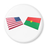 US & Burkina Faso Flags magnets