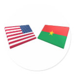 US & Burkina Faso Flags stickers