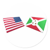 US & Burundi Flags stickers
