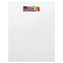 US, California and Los Angeles Flags Letterhead Design