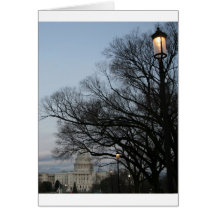 US Capitol at winter dusk photo Greeting Cards
