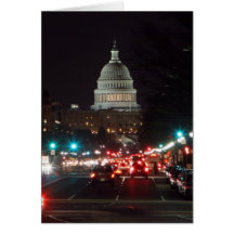 US Capitol Building at night Cards