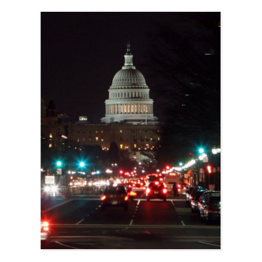 US Capitol Building at night Post Card