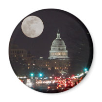 US Capitol Building at night with full moon magnets by janejiang US Capitol Building at night with full moon magnets