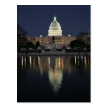 US Capitol Building Night Post Card