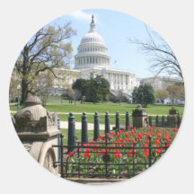 US Capitol building spring Round Sticker