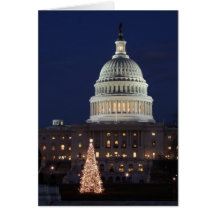 US Capitol celebrating Christmas photo Greeting Cards