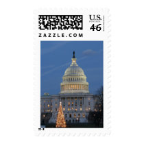 US Capitol celebrating Christmas photo postage by janejiang US Capitol celebrating Christmas photo postage
