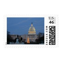 US Capitol celebrating Christmas photo postage by janejiang US Capitol celebrating Christmas photo postage