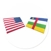 US & Central African Republic Flags stickers