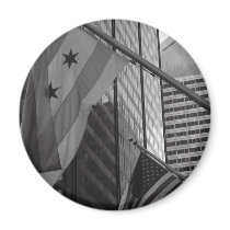 US & Chicago city flag magnets