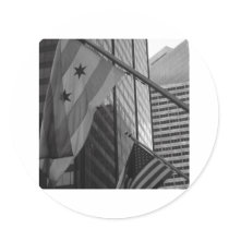 US & Chicago city flag stickers by hungheb US & Chicago city flag stickers