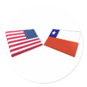 US & Chile Flags stickers