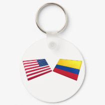 US & Colombia Flags keychains