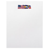 US, Colorado and Denver Flags Letterhead Design