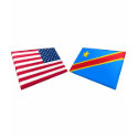 US & Congo Democratic Republic Flags t-shirts