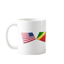 US & Congo Republic Flags mugs