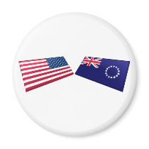 US & Cook Islands Flags magnets by Vexillophile US & Cook Islands Flags magnets