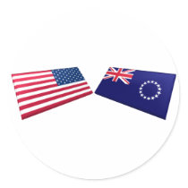 US & Cook Islands Flags stickers by Vexillophile US & Cook Islands Flags stickers