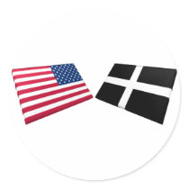US & Cornwall Flags stickers by Vexillophile US & Cornwall Flags stickers