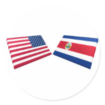 US & Costa Rica Flags stickers