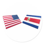 US & Costa Rica Flags stickers