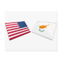US & Cyrpus Flags postcards