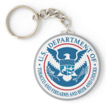 US Department of Tobacco and Firearms and Beer Keychain