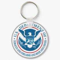 US Department of Tobacco and Firearms and Beer keychains